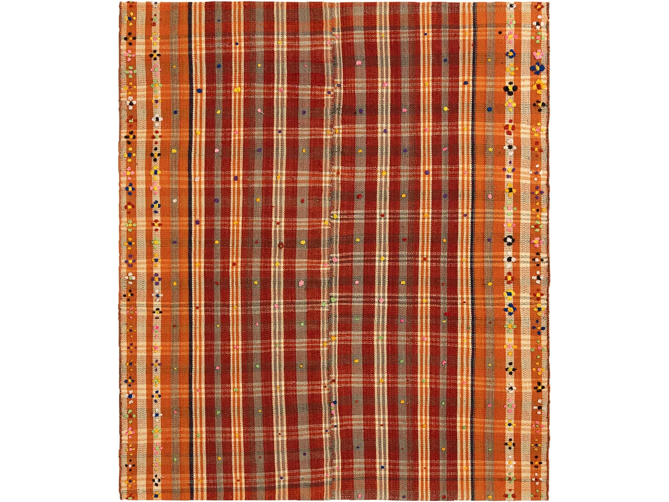 Tapis de laine 165x190 rouge Jajim