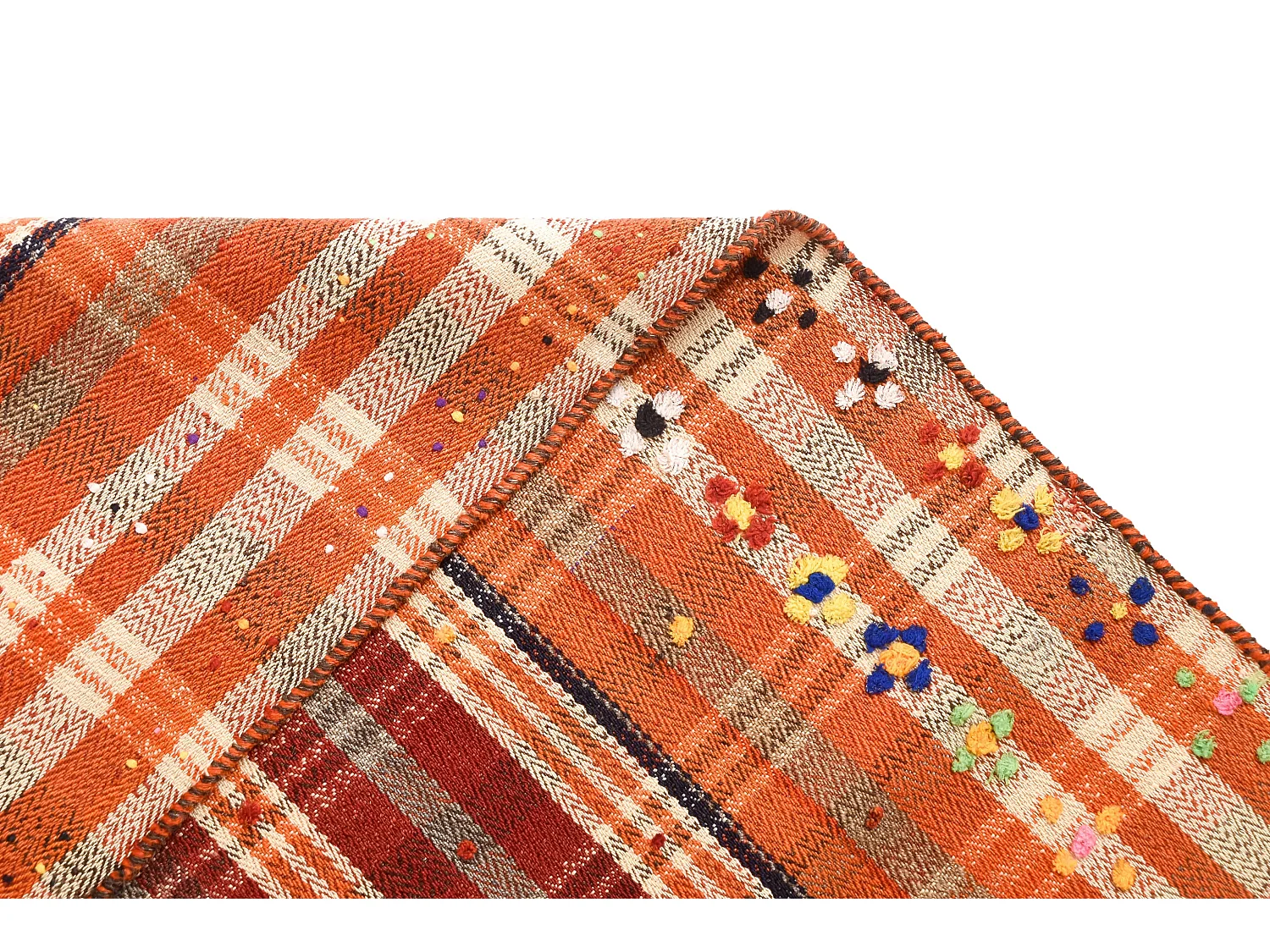 Tapis de laine 165x190 rouge Jajim