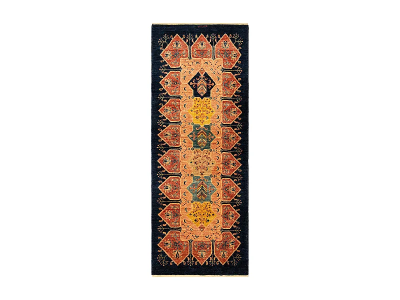 Loper-Woltapijt 207x78 Blauw Kashkuli