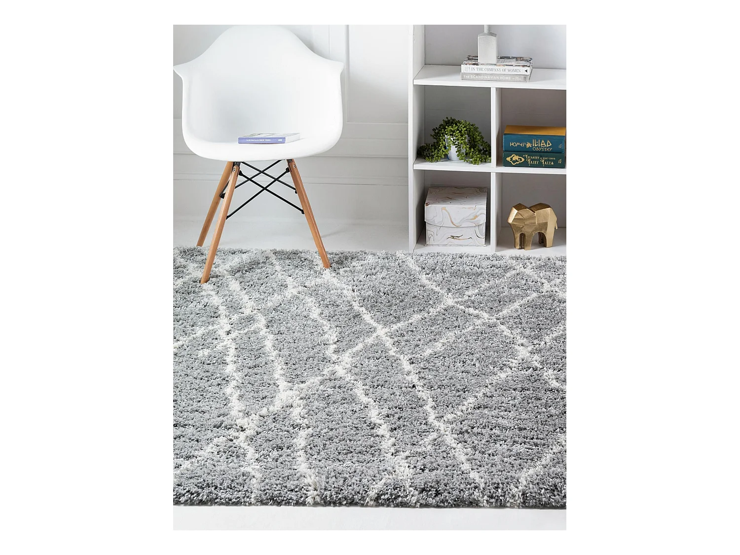 Hoogpolig tapijt 240x240 Grijs Lachen Fence