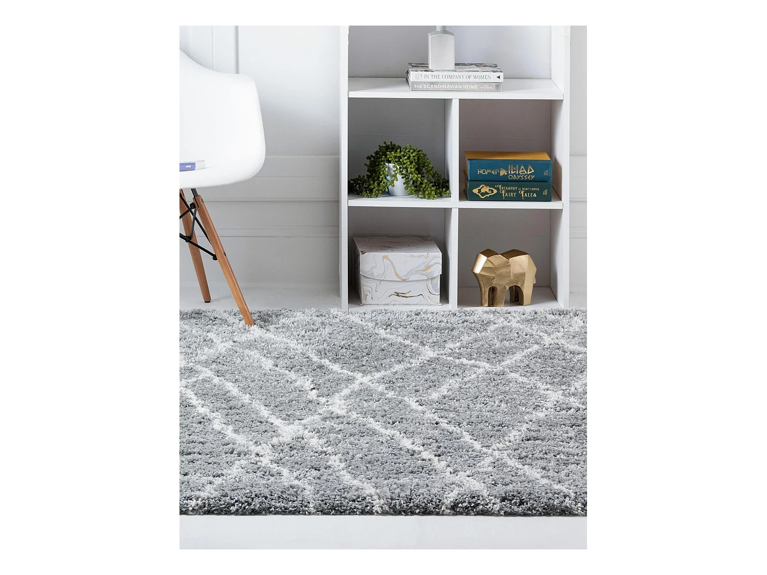 Hoogpolig tapijt 240x240 Grijs Lachen Fence