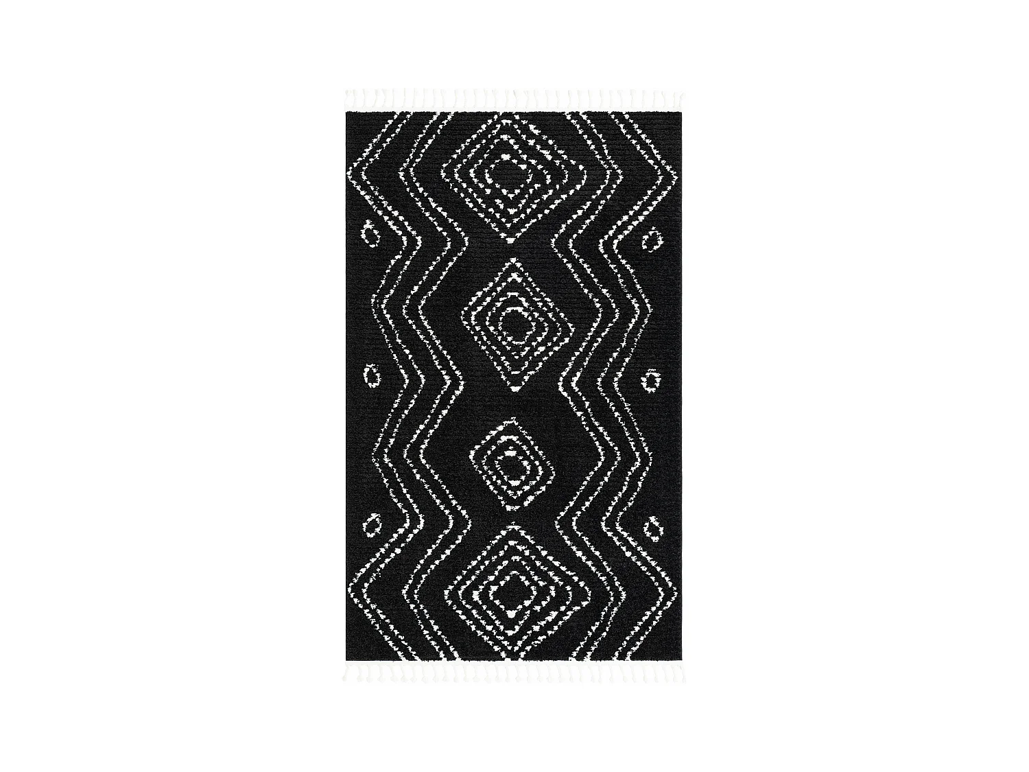 Hoogpolig tapijt 185x125 Zwart Frauenfeld Vaiana