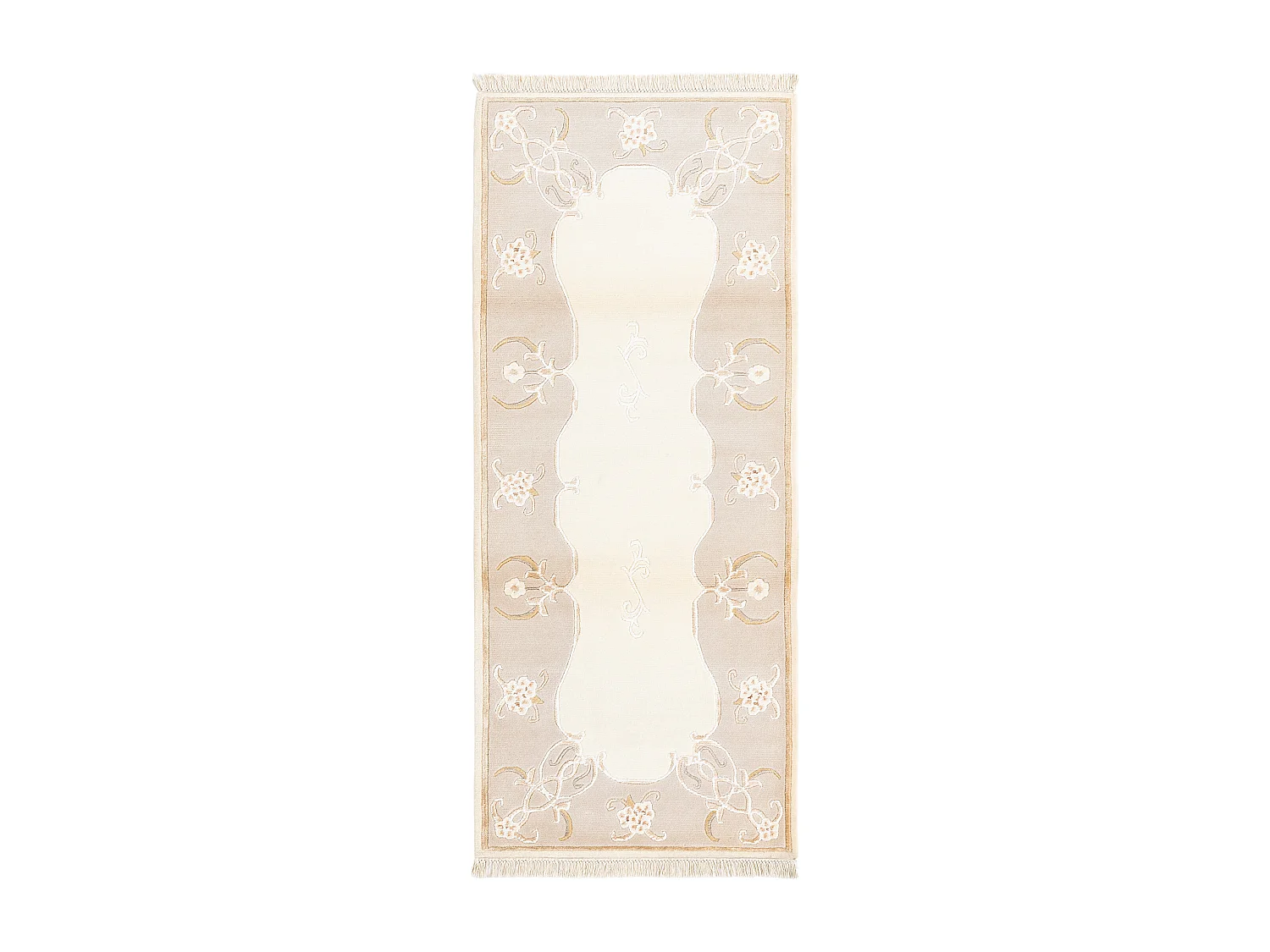 Läufer-Wollteppich 84x203 Beige Darya