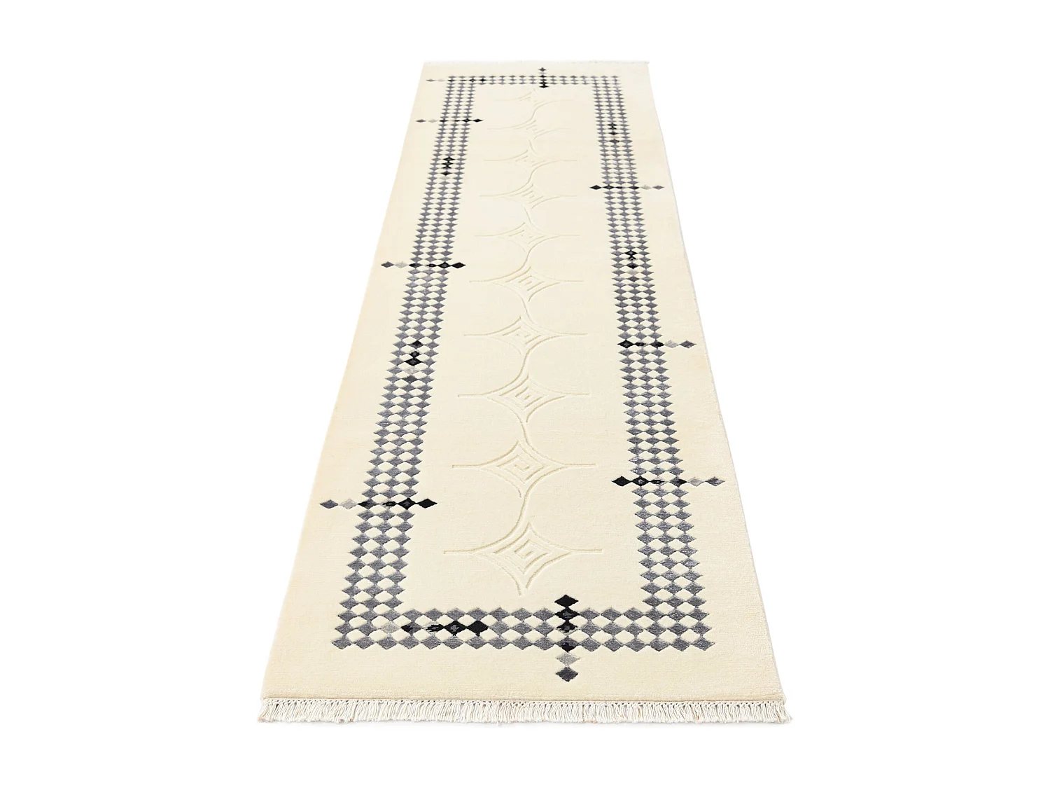 Tapis de couloir en laine 81x300 beige Darya