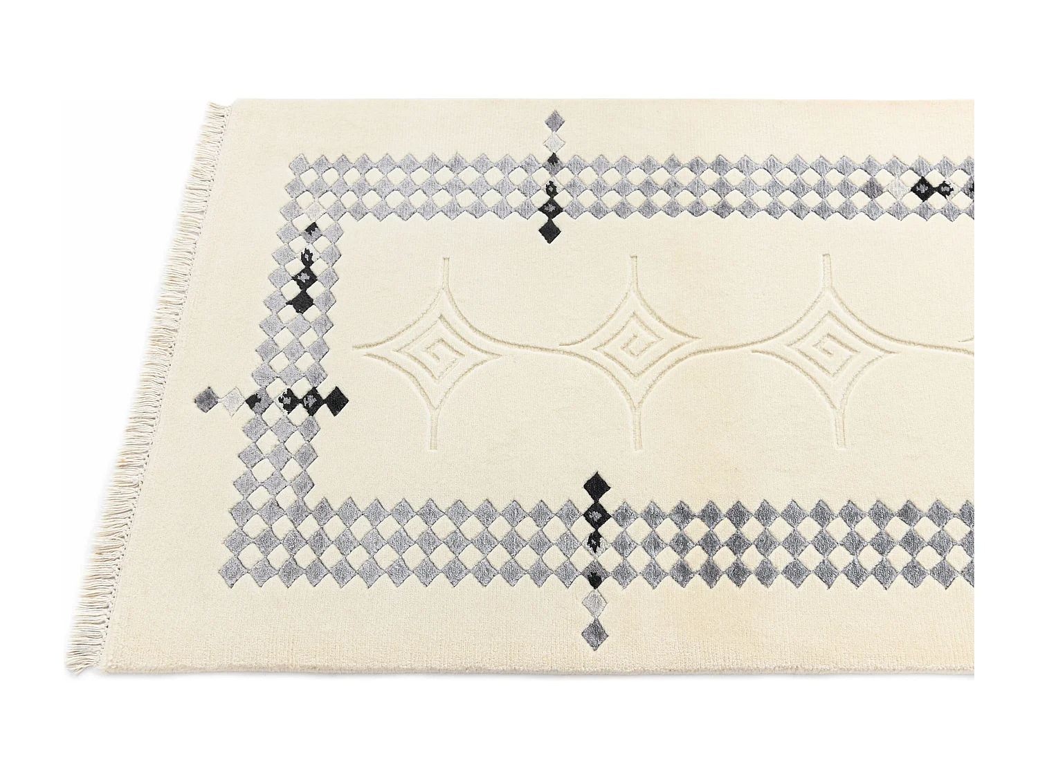 Tapis de couloir en laine 81x300 beige Darya