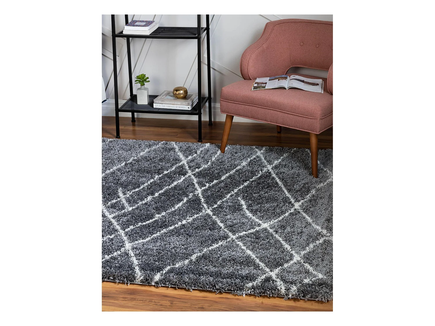 Hoogpolig tapijt 240x240 SteenGrijs Lachen Fence