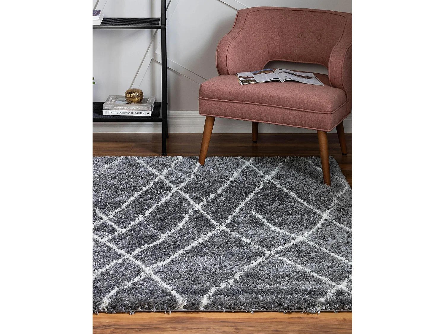Tapis shaggy 240x240 gris pierre Lachen Fence