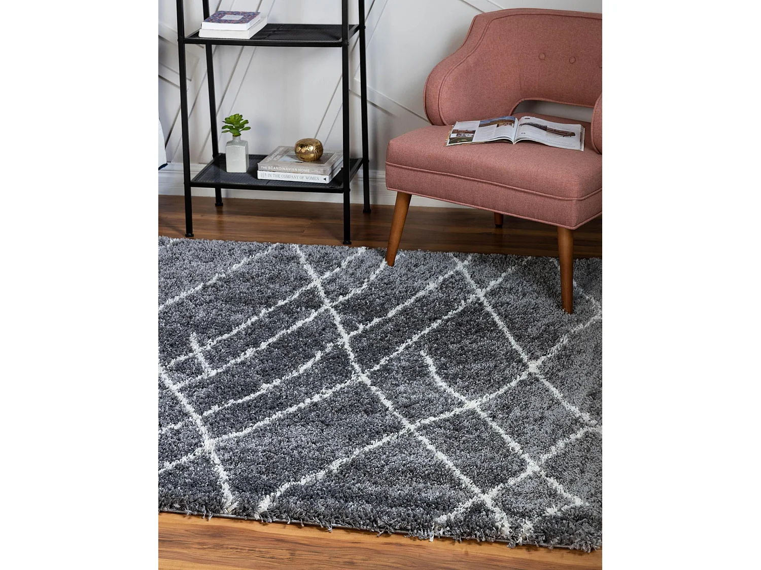 Tapis shaggy 240x240 gris pierre Lachen Fence