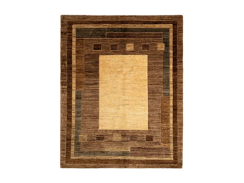 Wollteppich 154x193 Braun Juma