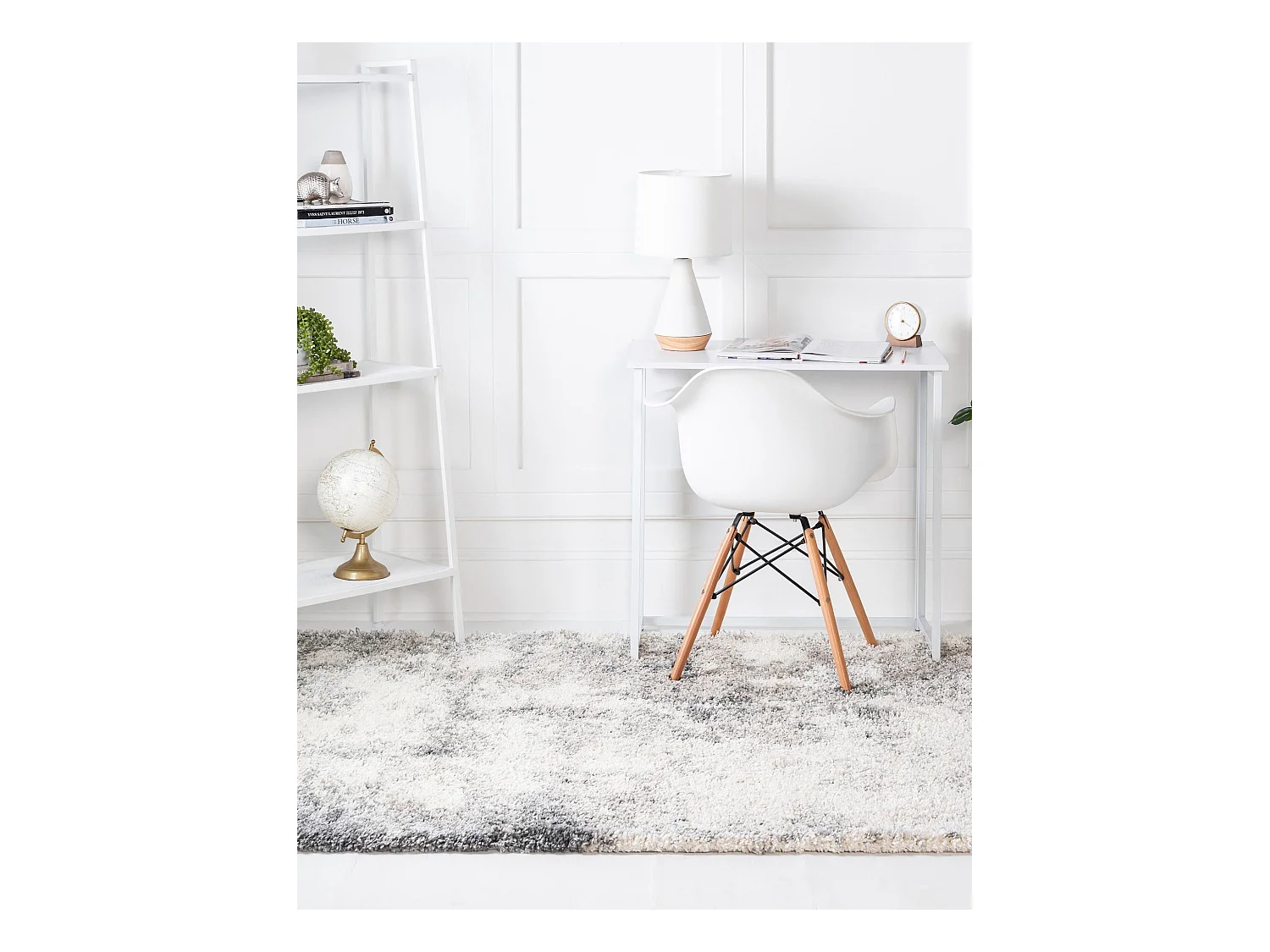 Hoogpolig tapijt 365x275 Beige - Grijs Lachen Haze