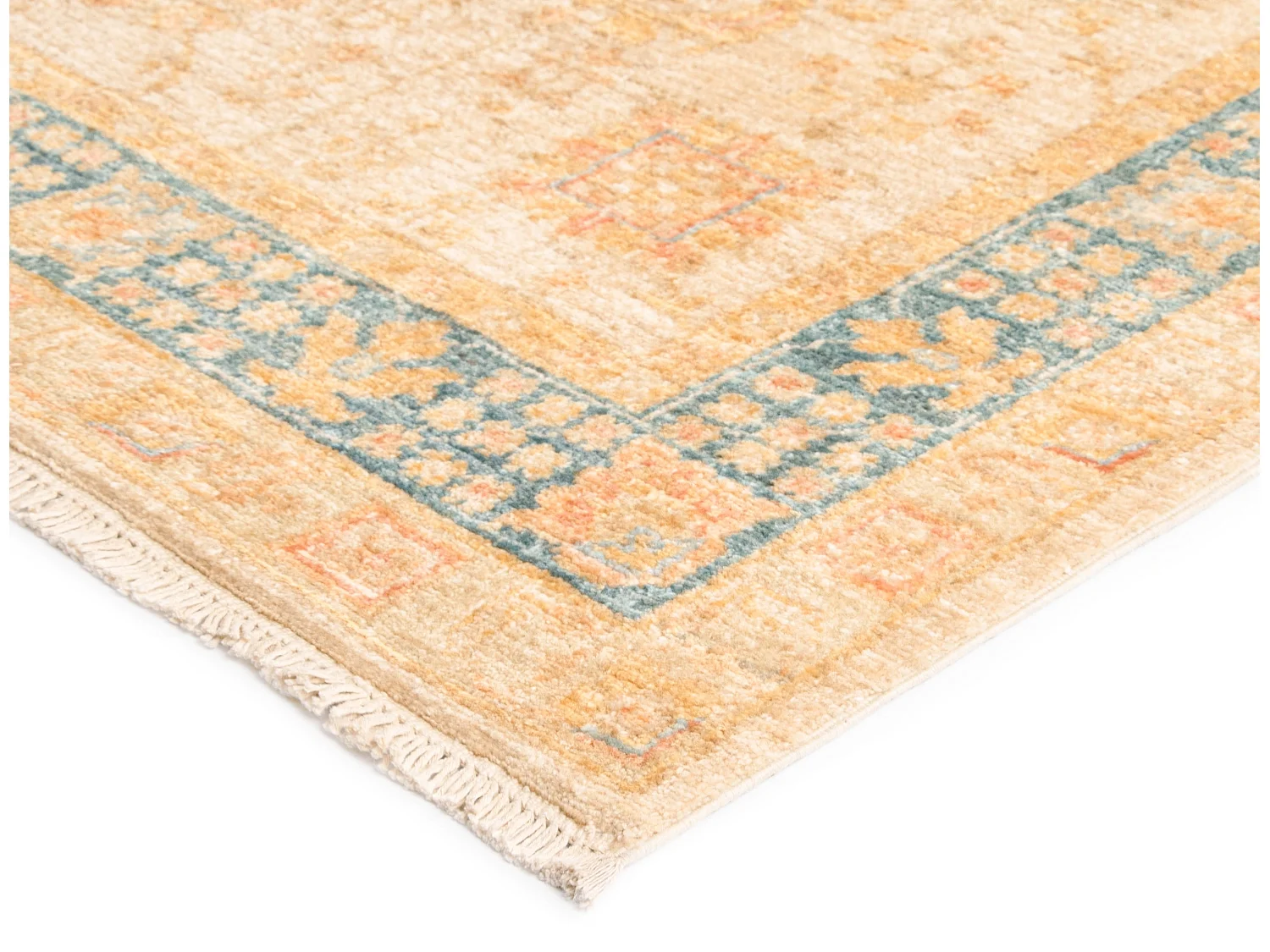 Tapis de couloir en laine 141x448 beige Kaizar