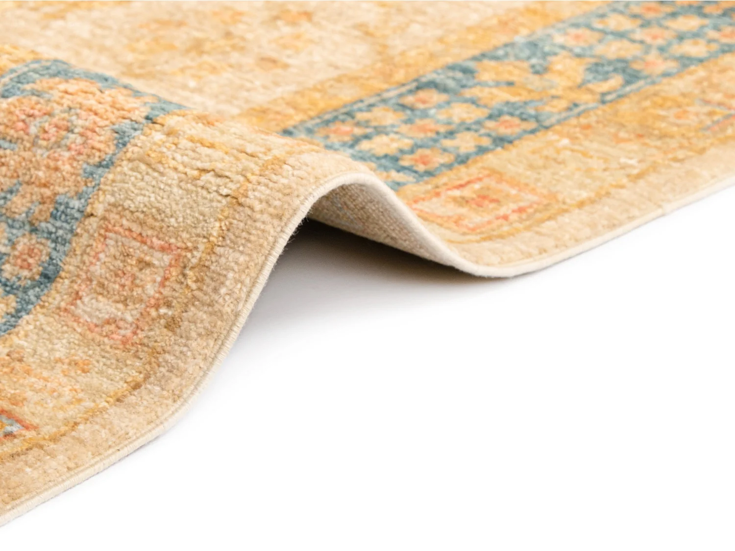 Tapis de couloir en laine 141x448 beige Kaizar