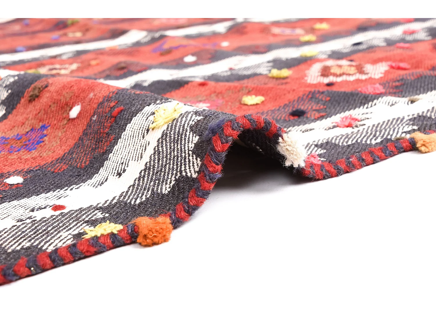 Tapis de laine 193x213 rouge Jajim