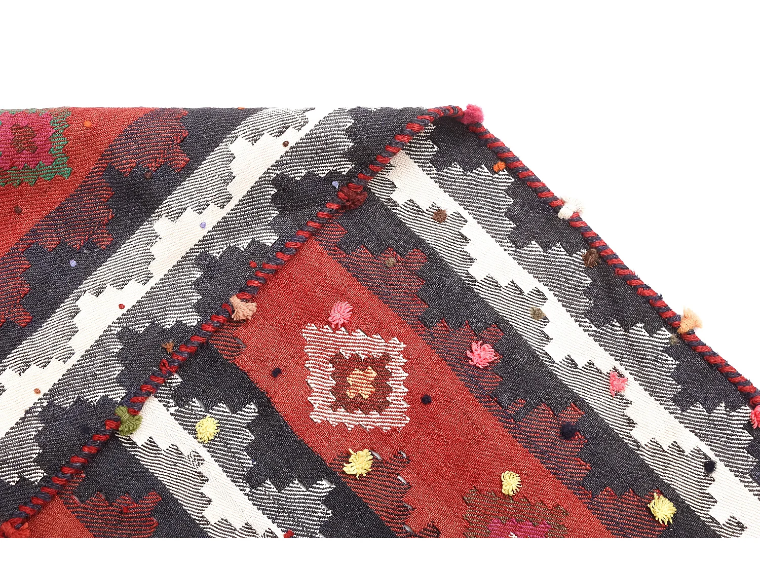 Tapis de laine 193x213 rouge Jajim