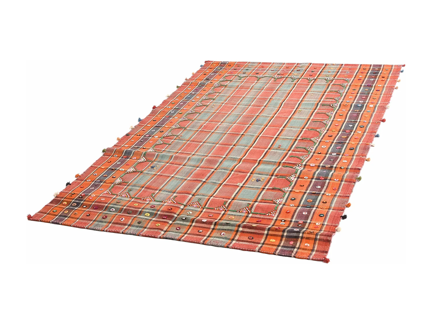Tapis de laine 162x250 rouge Jajim
