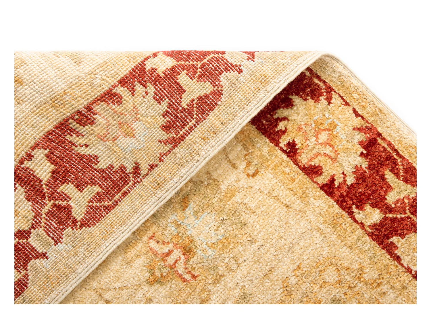 Läufer-Wollteppich 78x483 Beige Kaizar