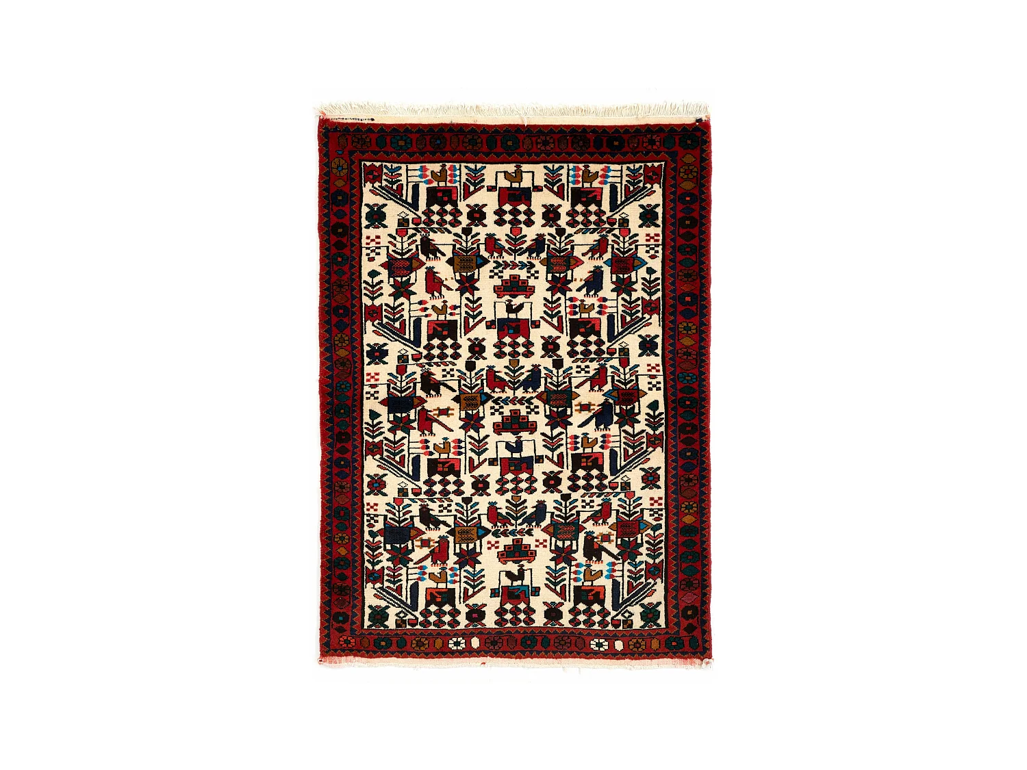Tapis de laine 103x151 blanc crème Afshar