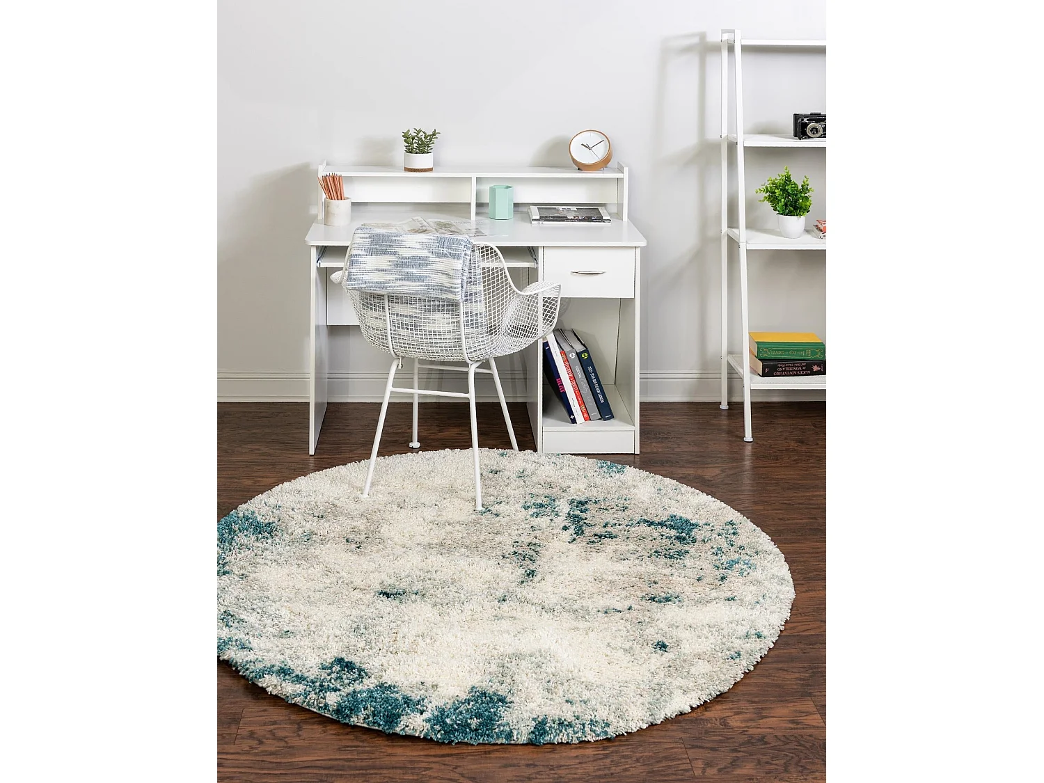 Hoogpolig tapijt 125x125 Beige - Groen Lachen Haze