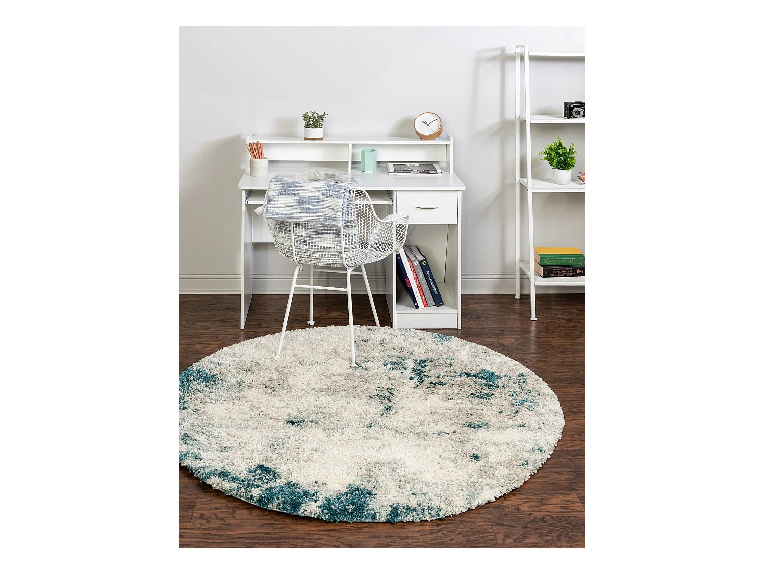 Tapis shaggy 125x125 beige - vert Lachen Haze