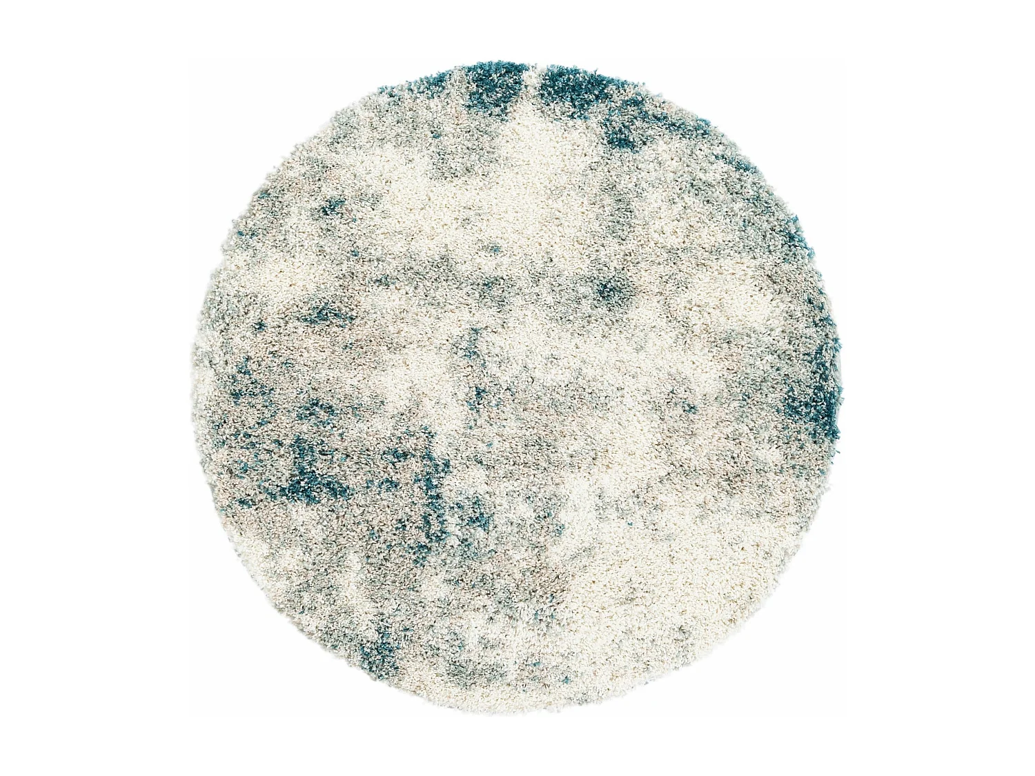 Tapis shaggy 125x125 beige - vert Lachen Haze