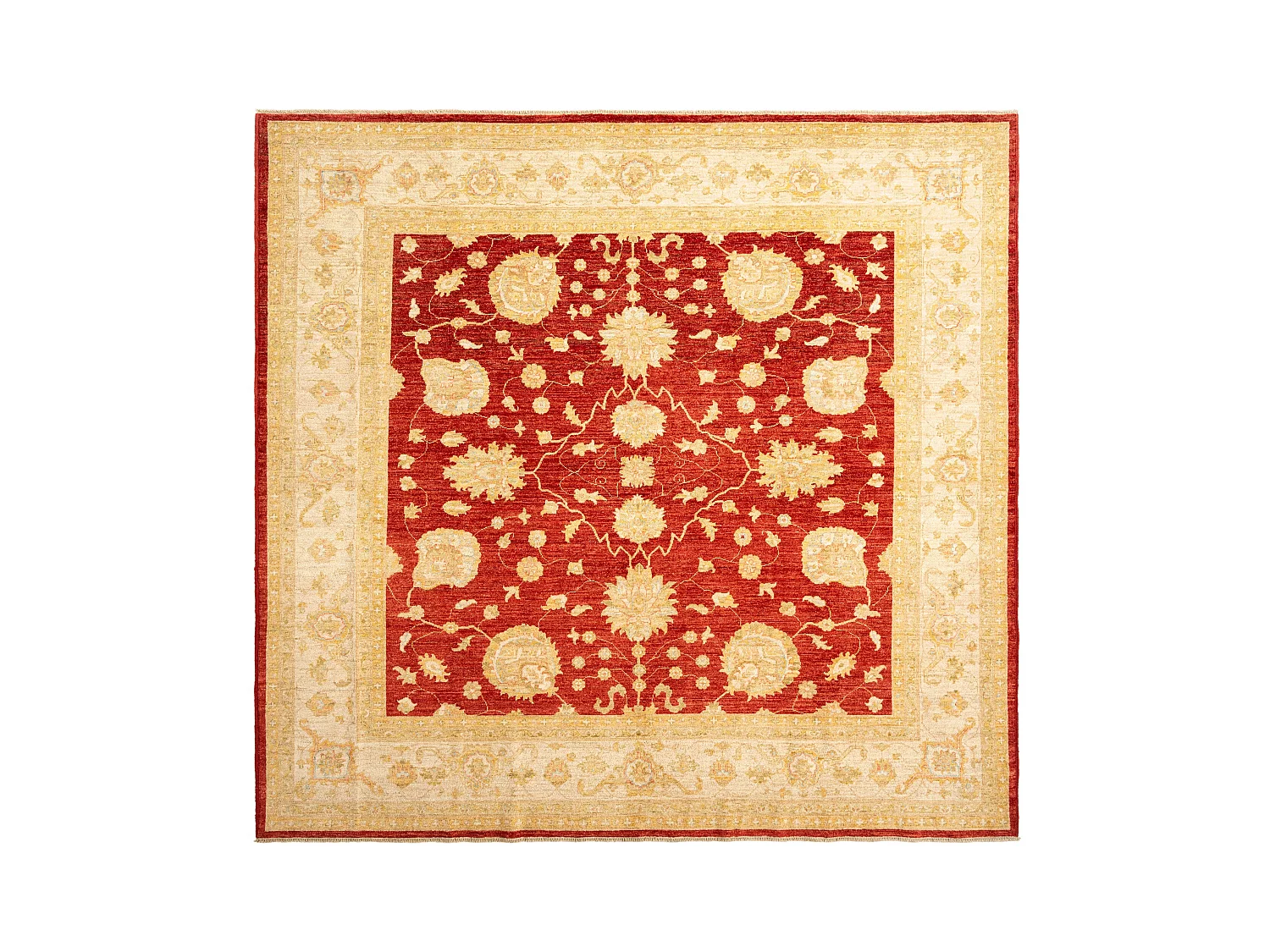 Tapis de laine 245x257 rouge Ziegler