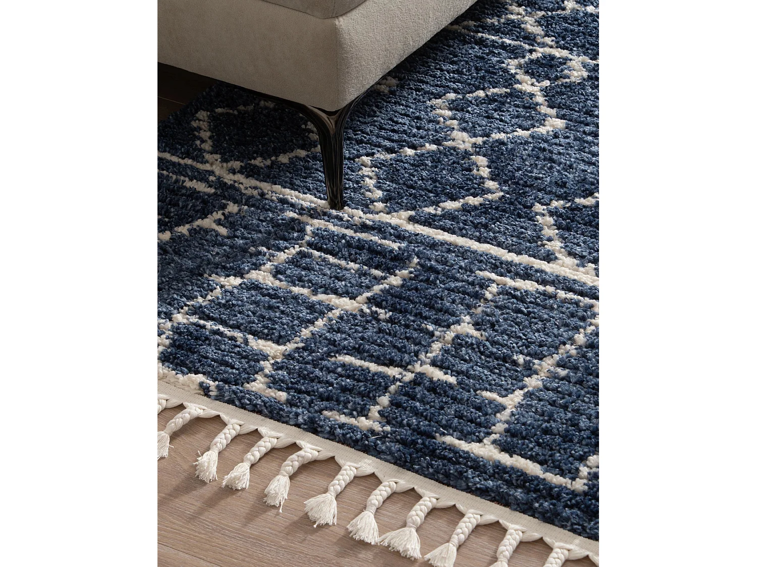 Hochflorteppich 240x305 Blau Frauenfeld Diamond