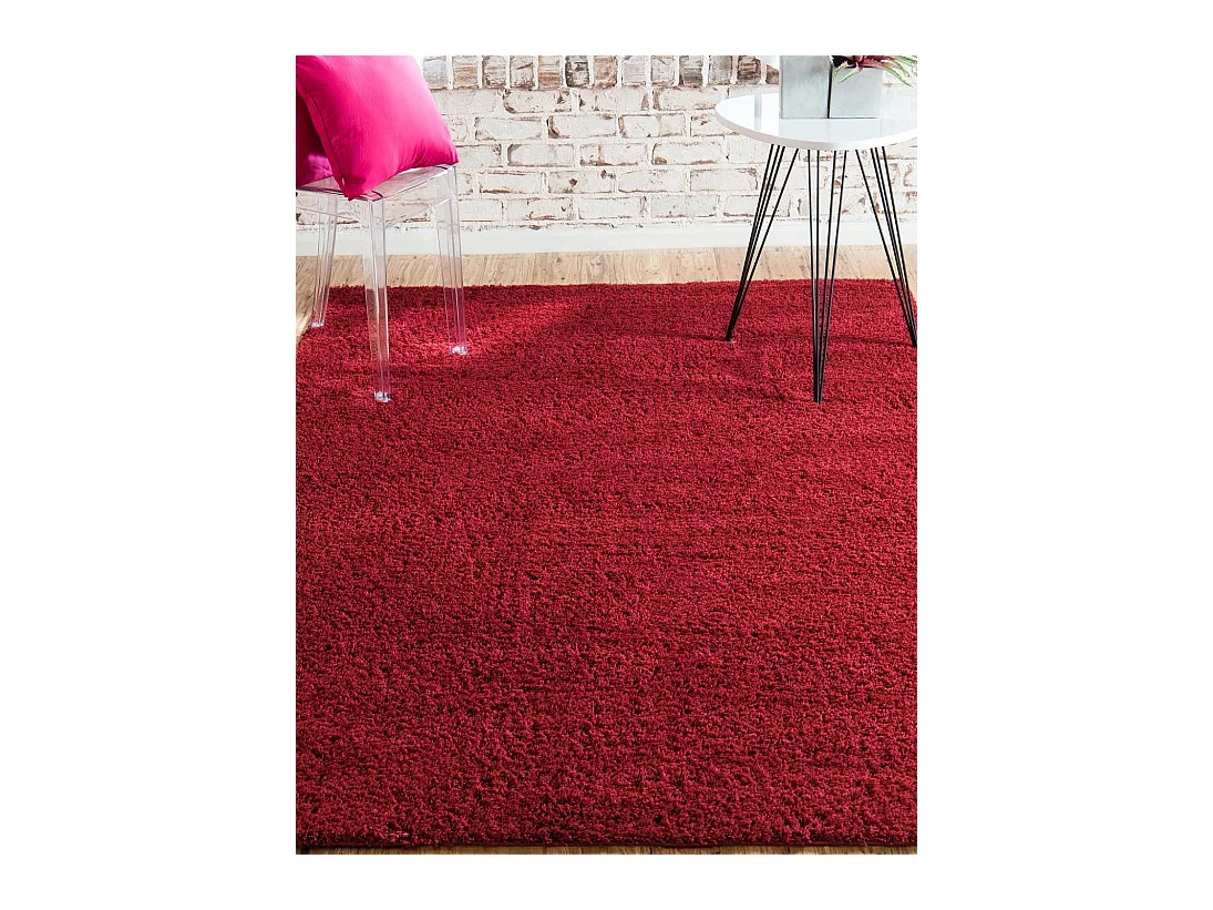 Tapis shaggy 240x240 rouge Luzern