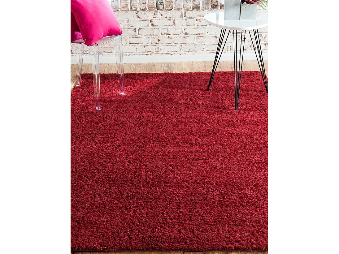 Hoogpolig tapijt 240x240 Rood Luzern