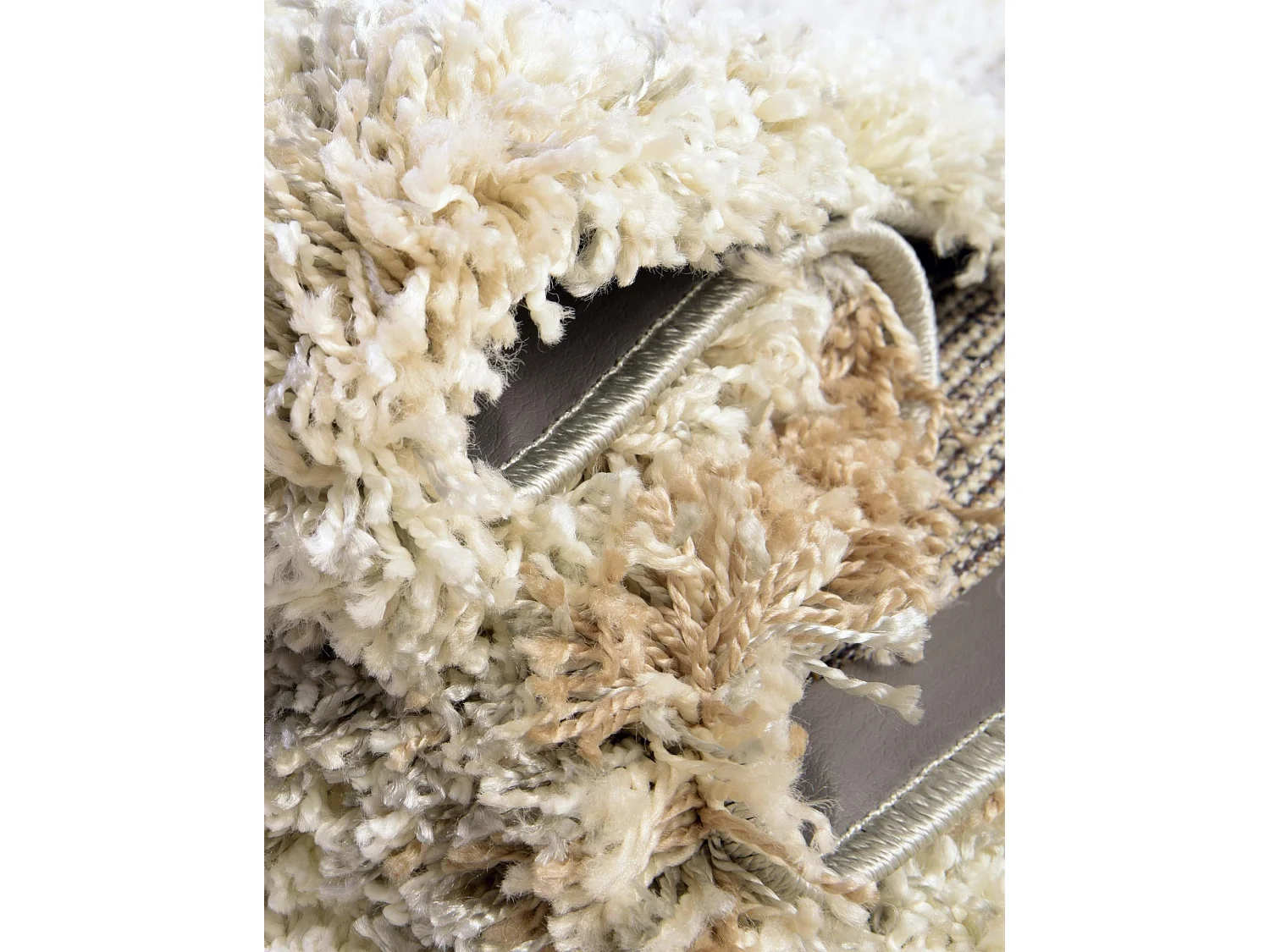 Tapis shaggy 240x240 beige - brun Lachen Haze