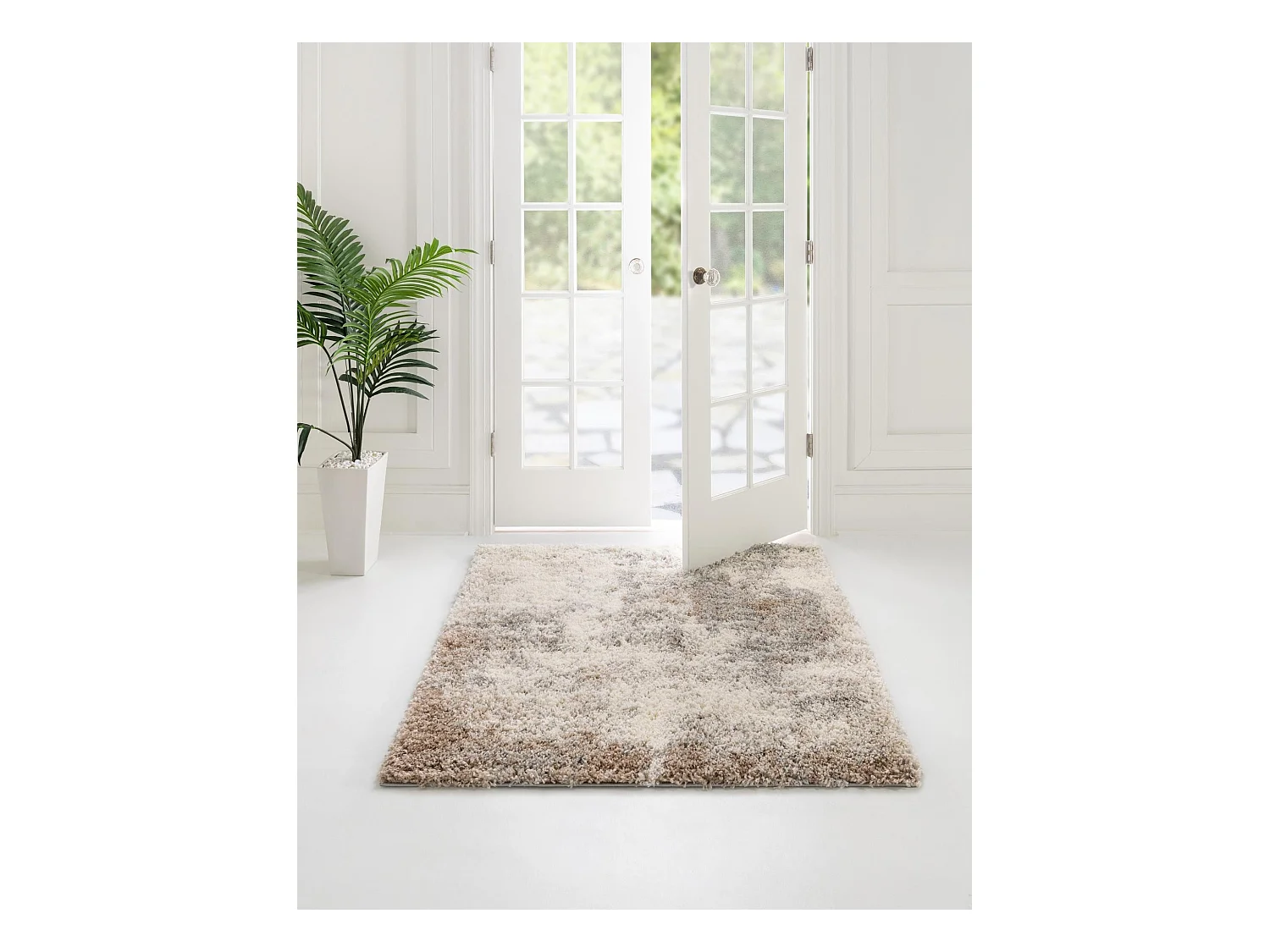 Hoogpolig tapijt 240x240 Beige - Bruin Lachen Haze