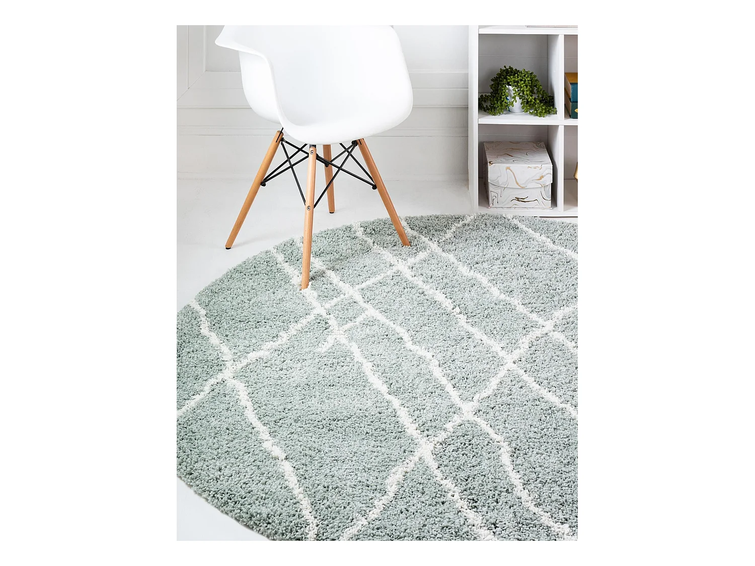 Tapis shaggy 125x125 vert Lachen Fence