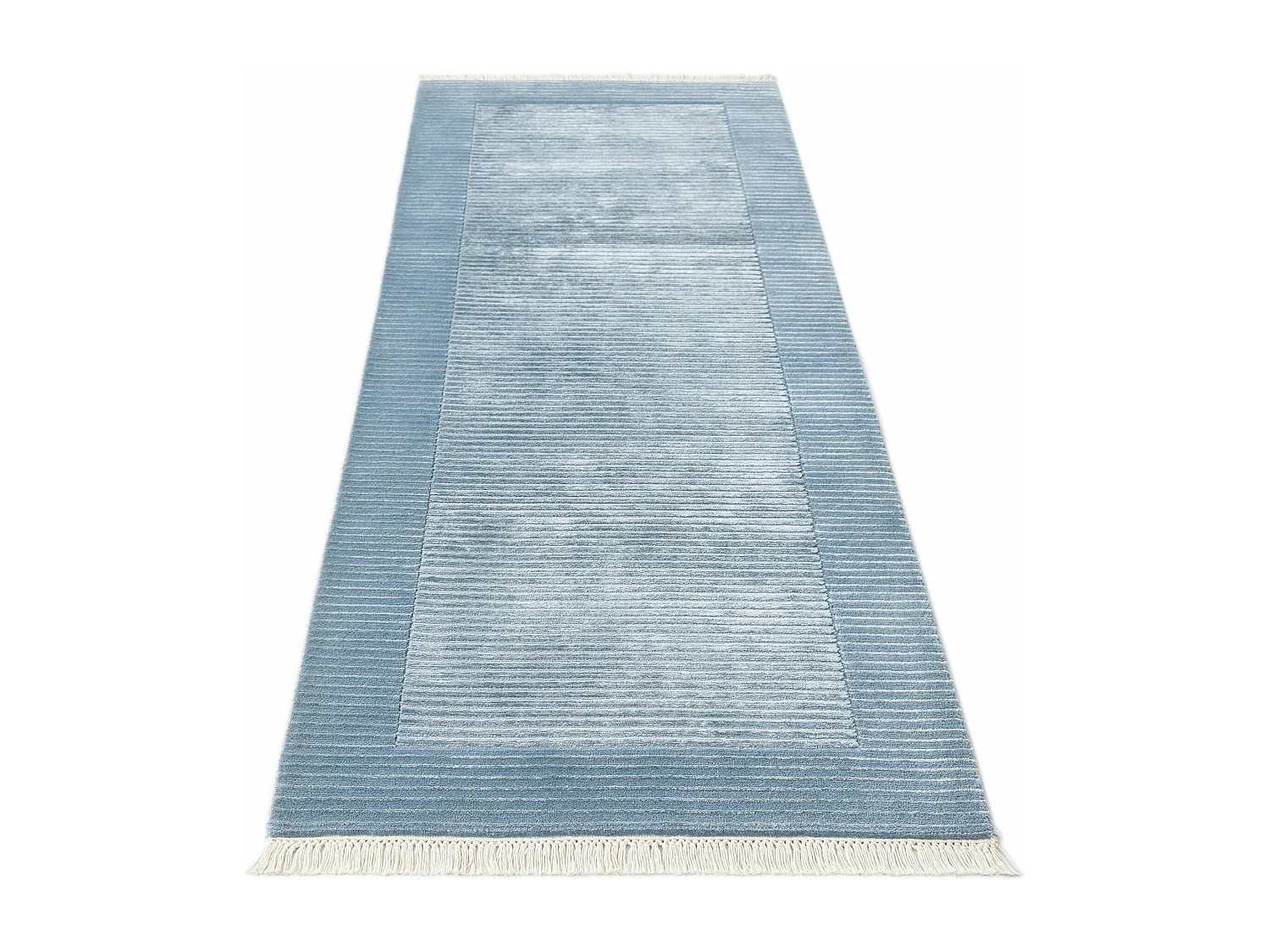 Läufer-Wollteppich 79x198 Blau Darya