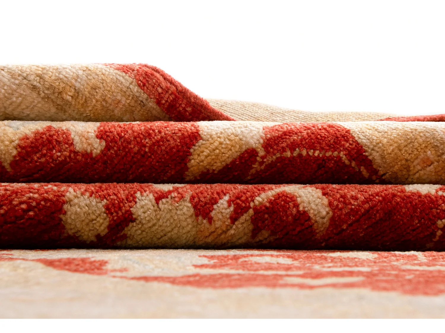 Läufer-Wollteppich 123x409 Beige Kaizar