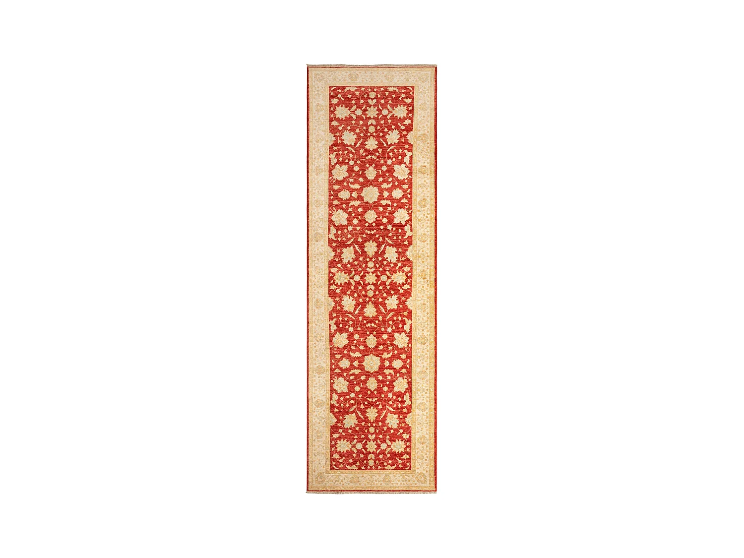 Tapis de couloir en laine 123x409 beige Kaizar