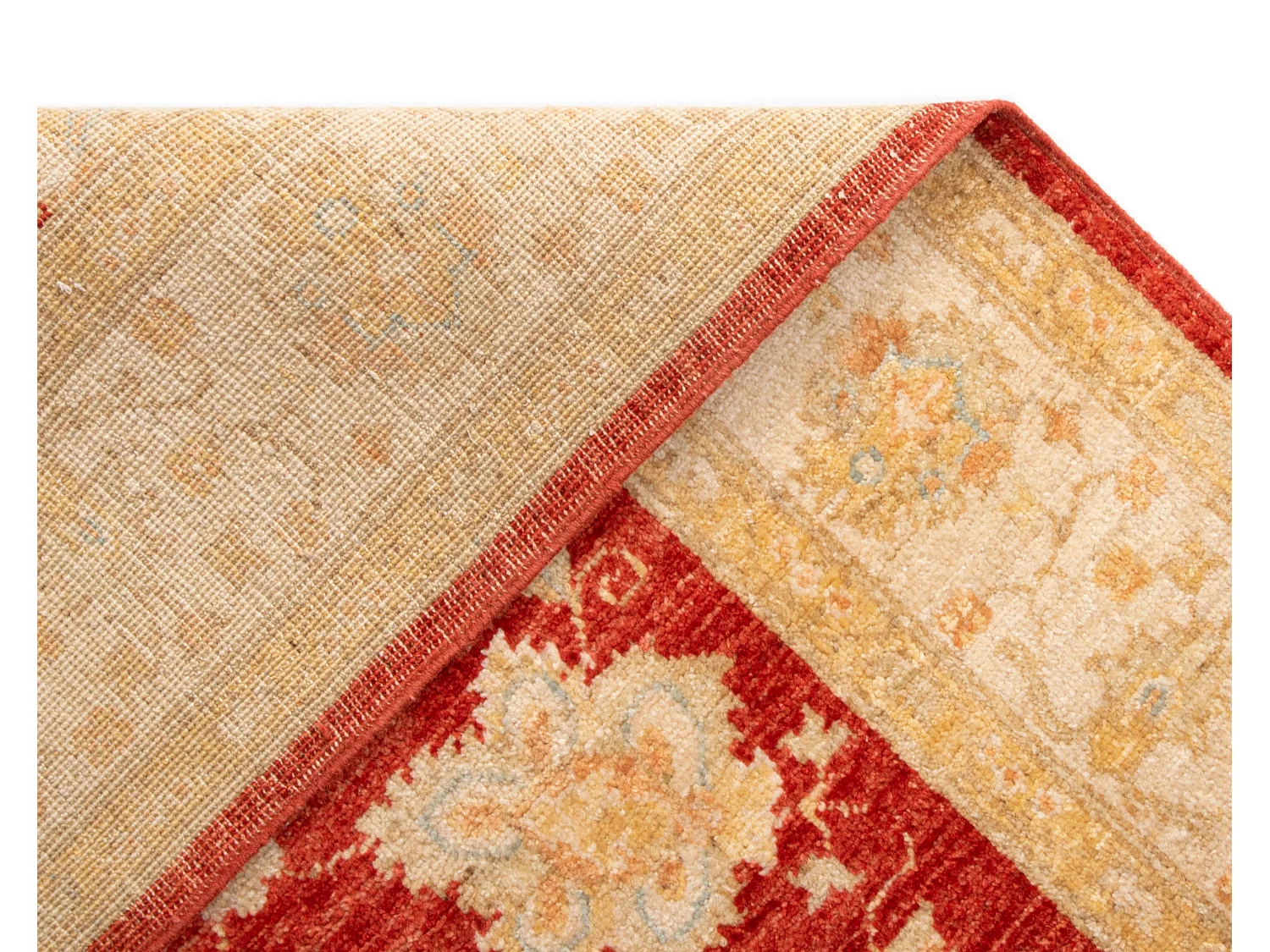 Tapis de couloir en laine 123x409 beige Kaizar