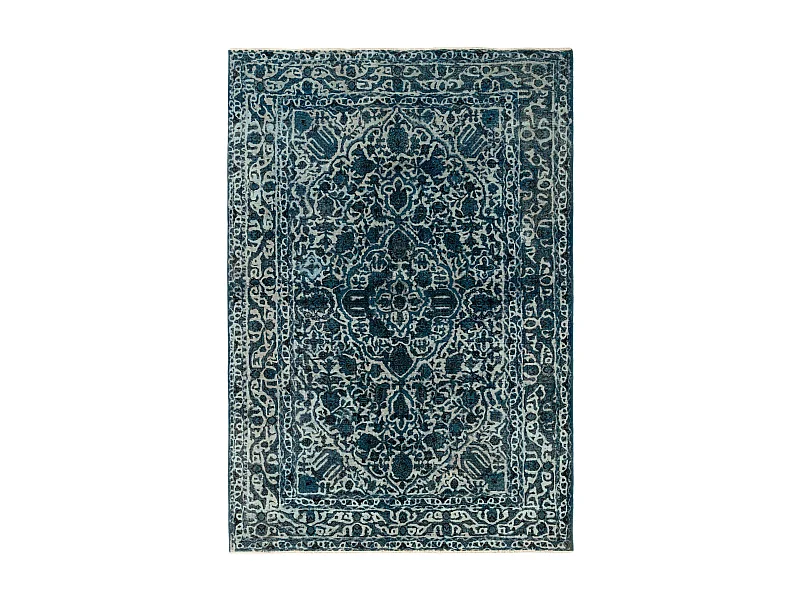 Wollteppich 196x295 Blau Vintage Royal