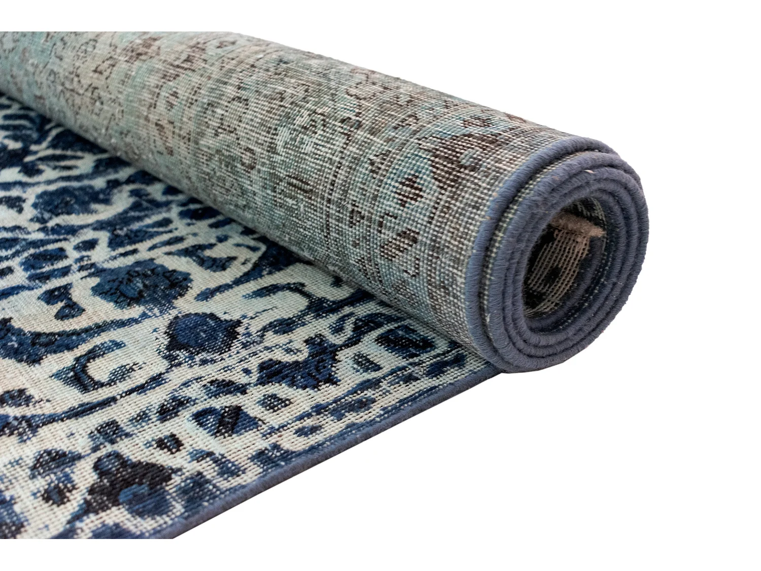 Tappeto in lana 196x295 Blu Vintage Royal