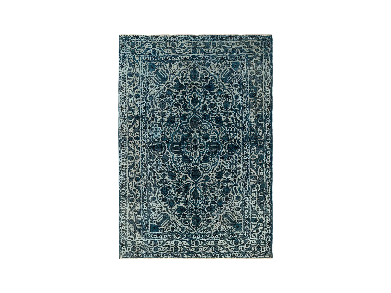 Tapis de laine 196x295 Bleu Vintage Royal