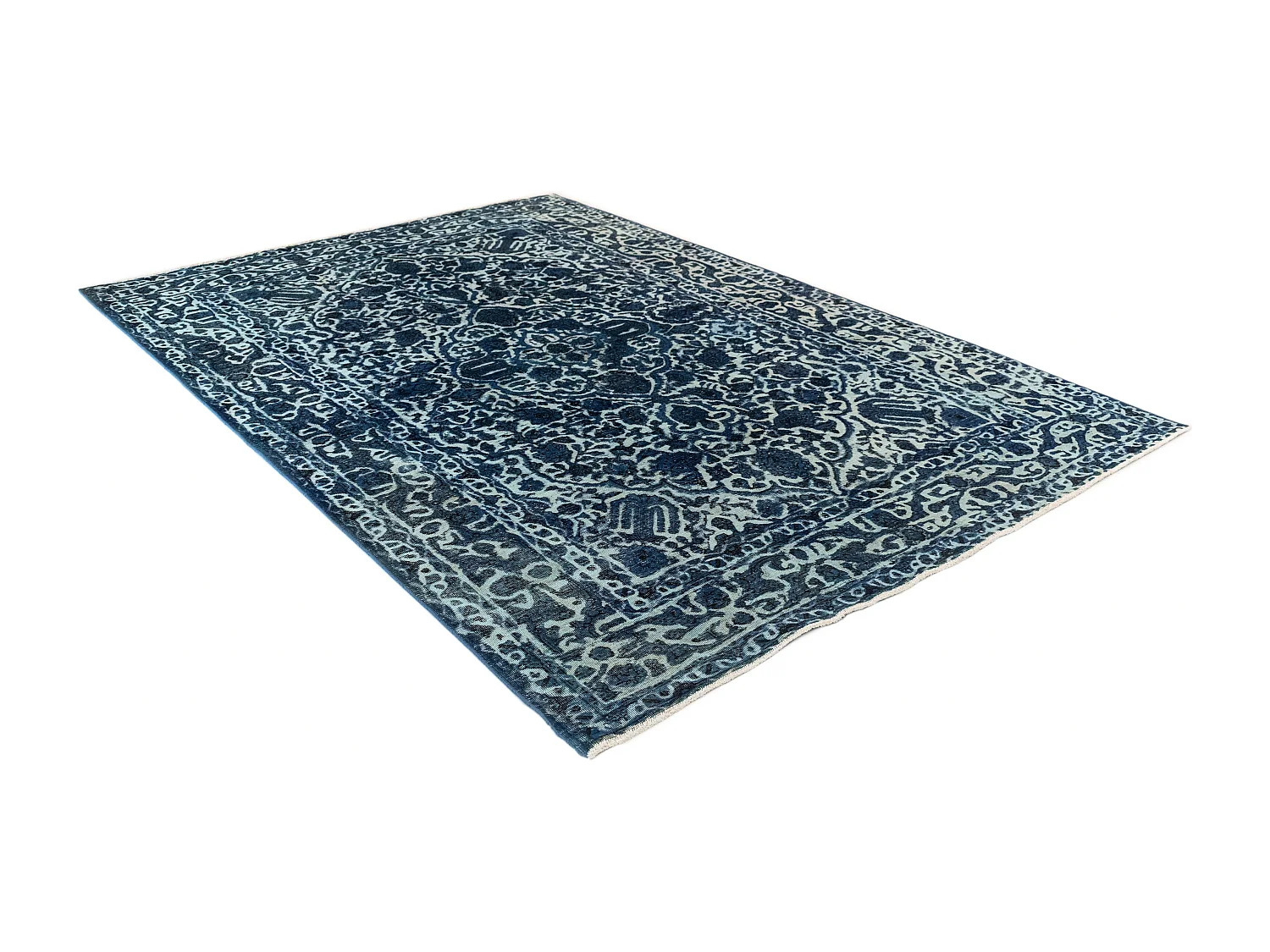 Tapis de laine 196x295 Bleu Vintage Royal