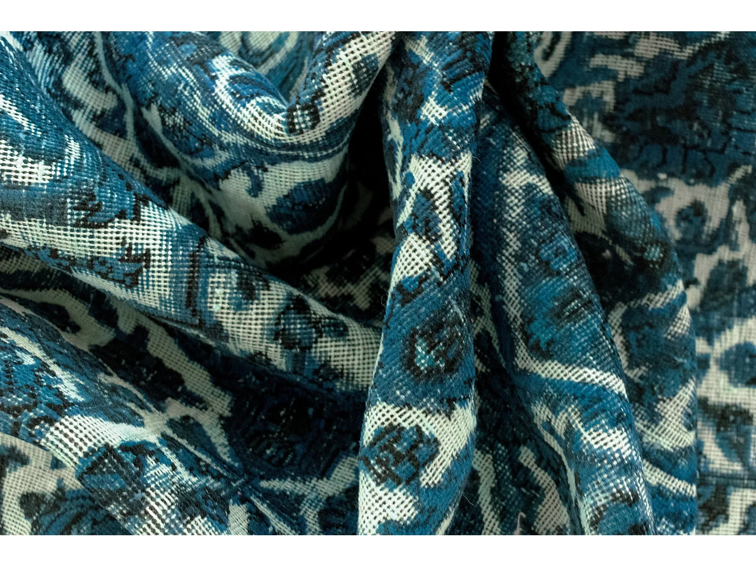 Tapis de laine 196x295 Bleu Vintage Royal