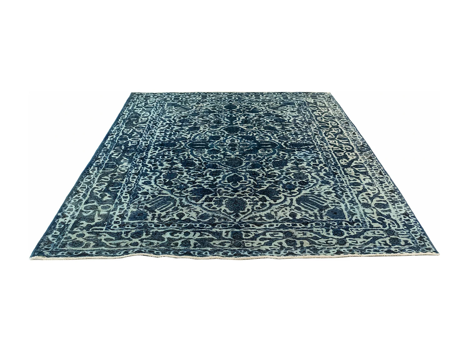 Tapis de laine 196x295 Bleu Vintage Royal