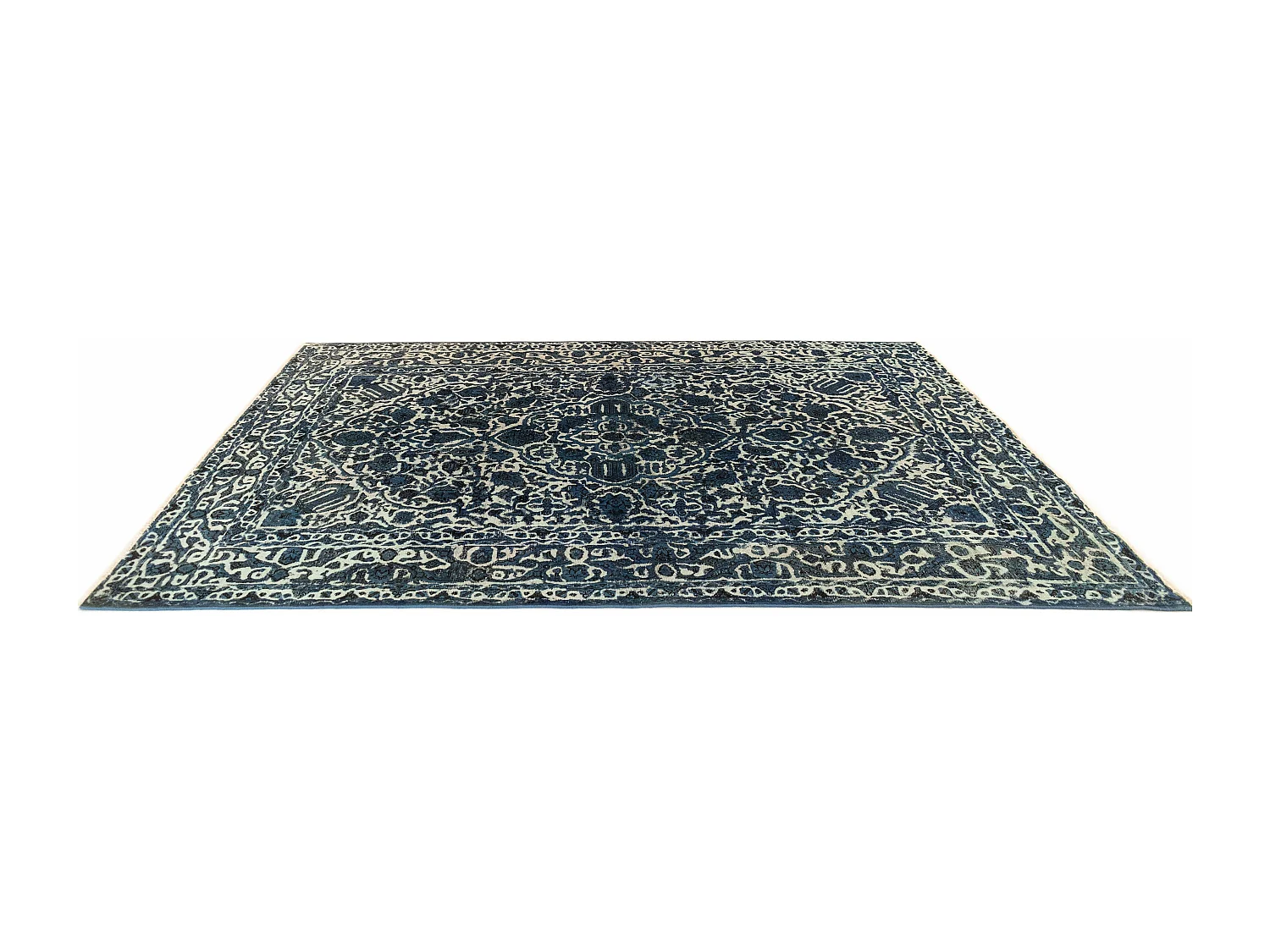 Tapis de laine 196x295 Bleu Vintage Royal