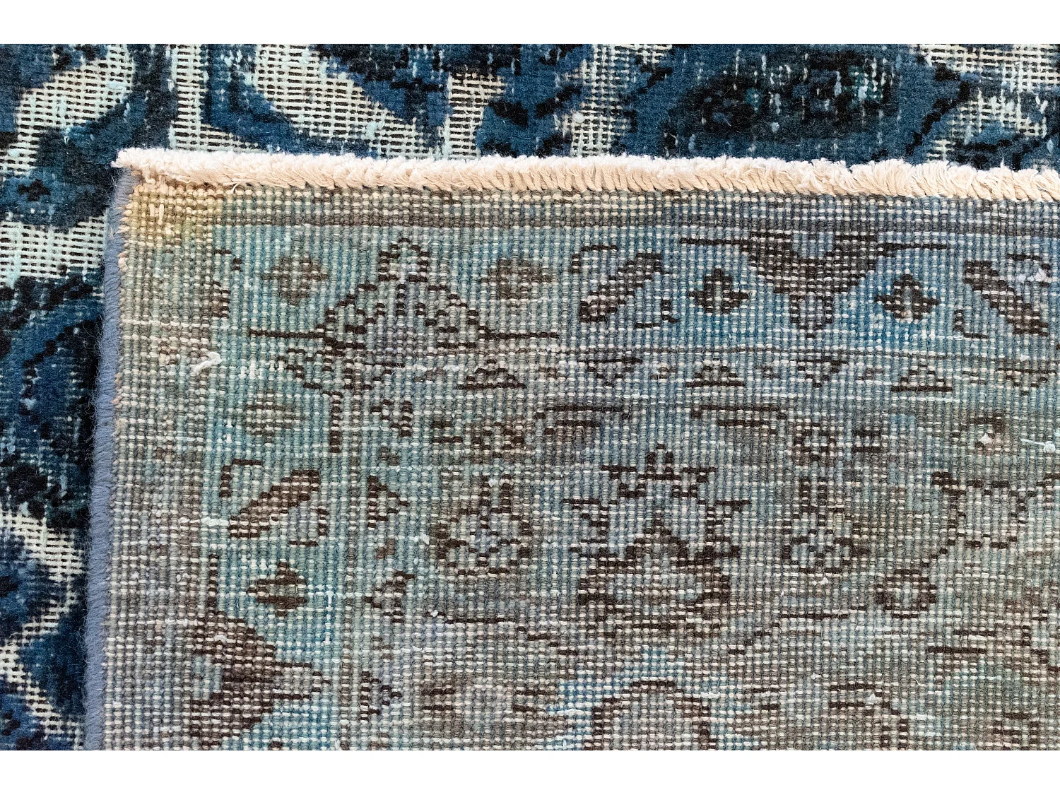 Tapis de laine 196x295 Bleu Vintage Royal