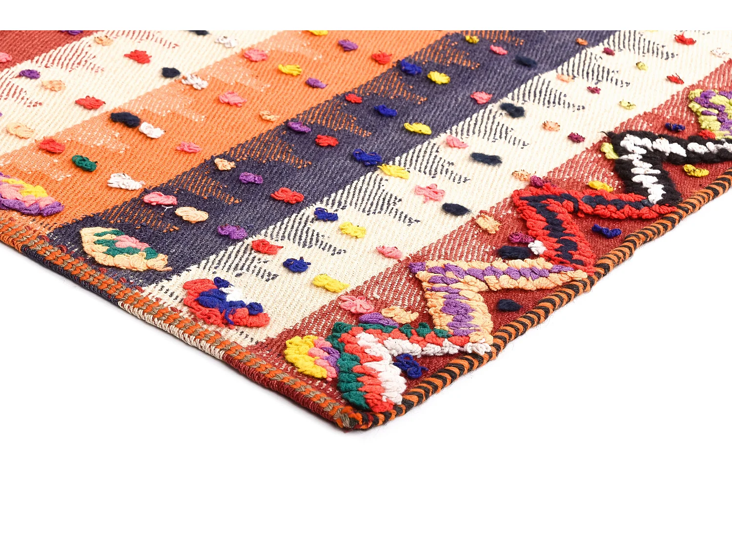 Tapis de laine 148x218 orange Jajim