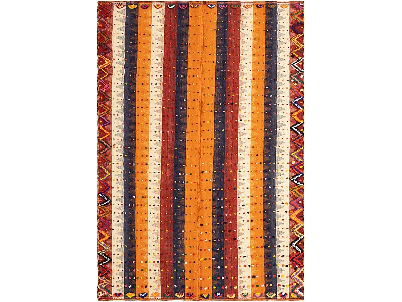 Tapis de laine 148x218 orange Jajim