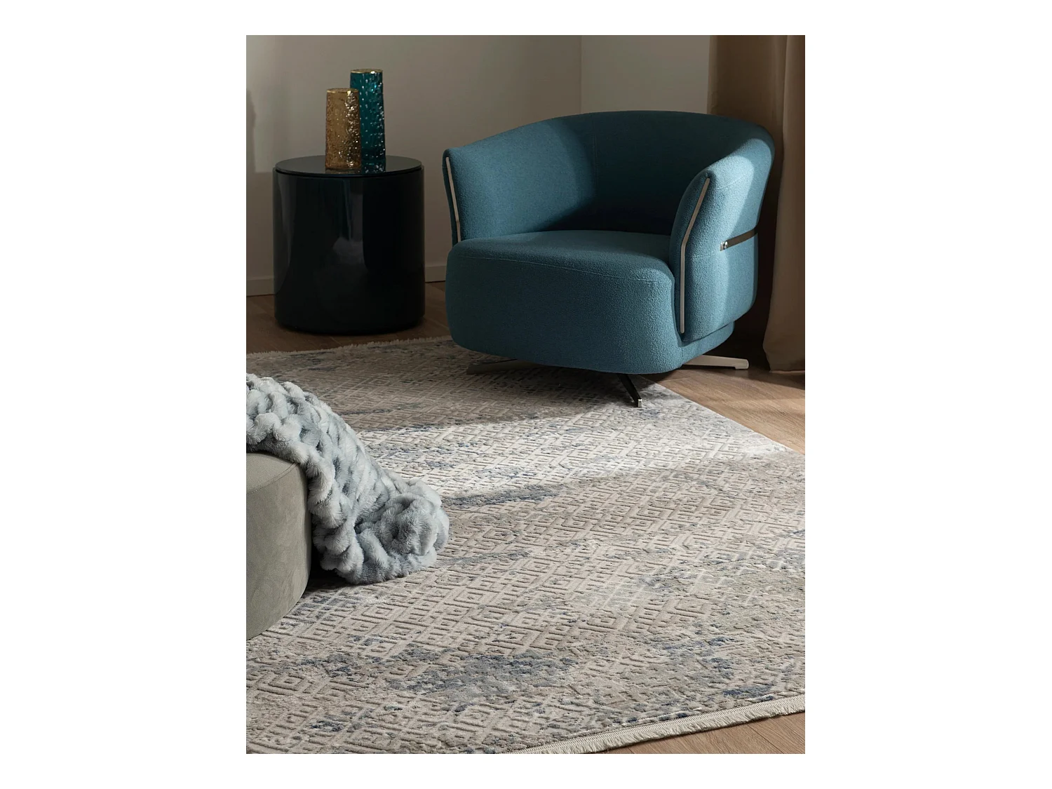 Tapis 185x275 Bleu Davos Fusion