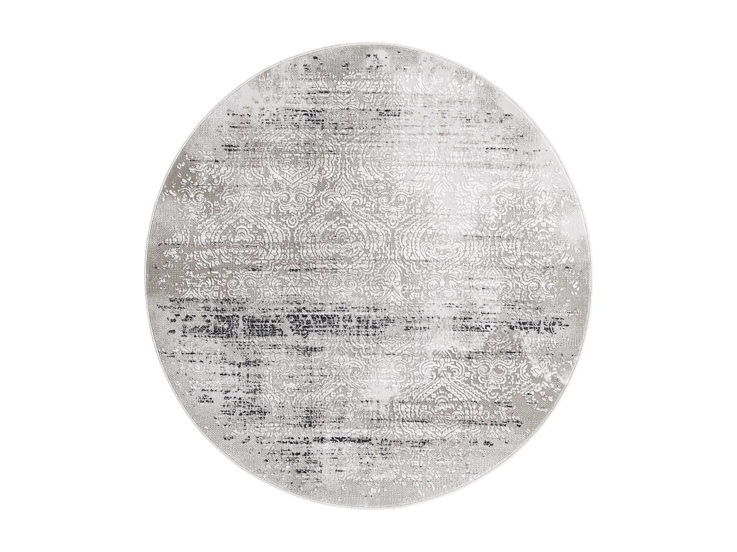 Teppich 160x160 Grau Schwarz Davos Charme