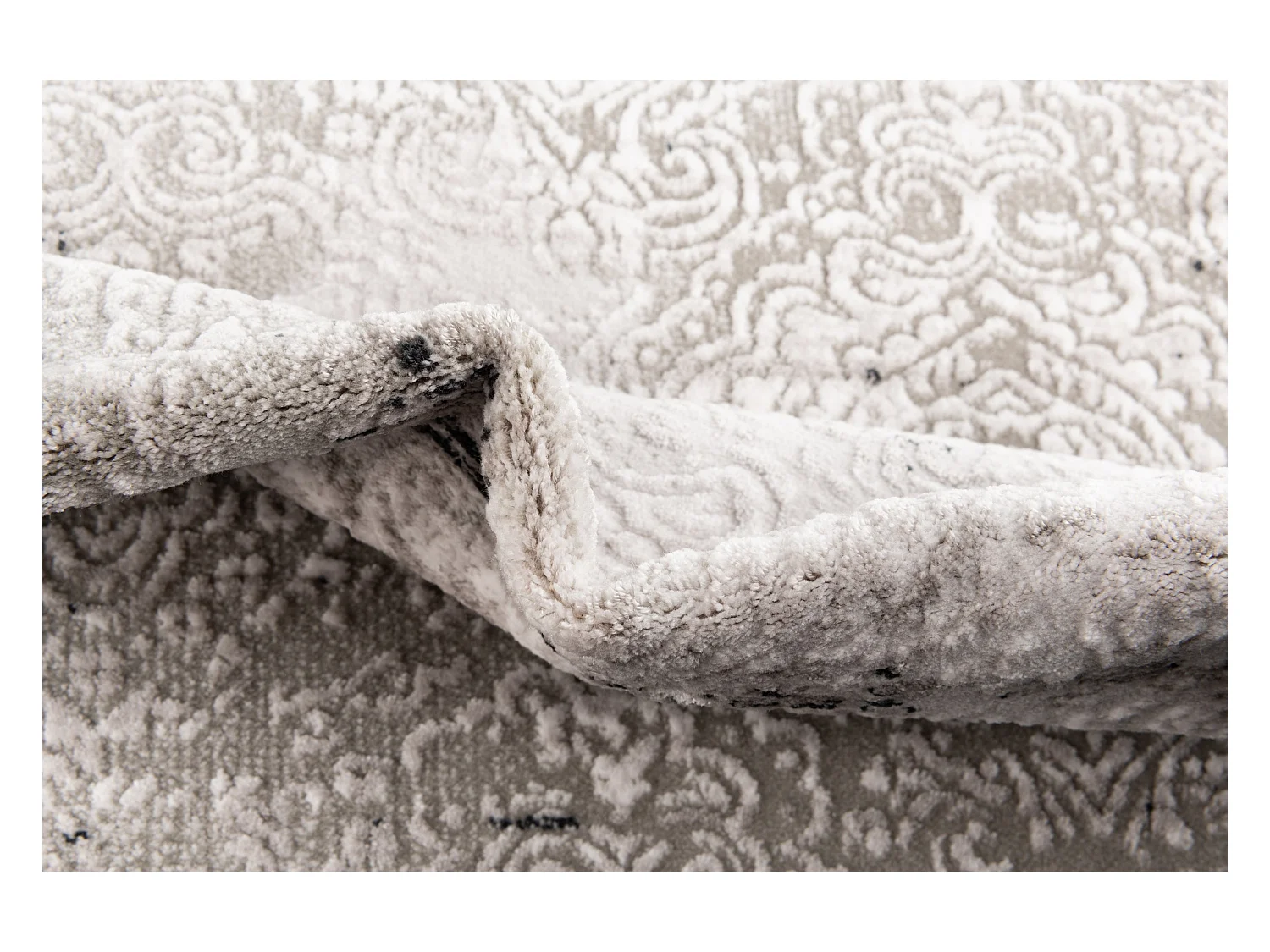 Tapis 160x160 gris noir Davos Charme