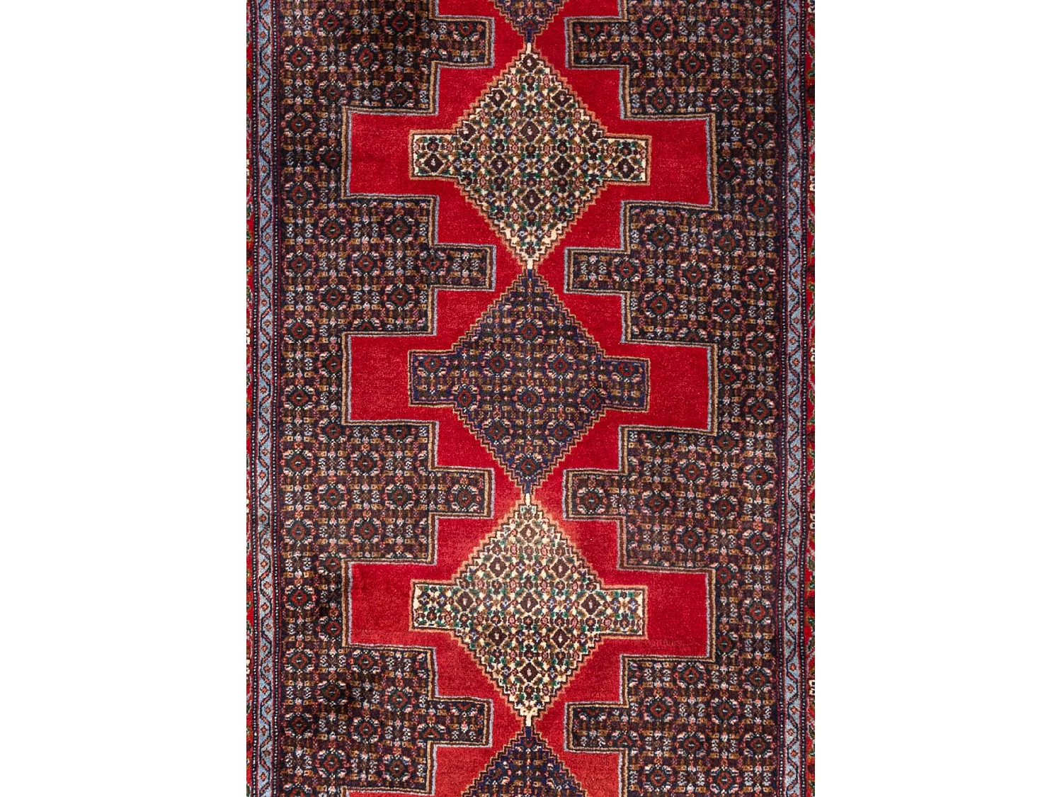 Tapis de couloir en laine 87x313 rouge Birdjend
