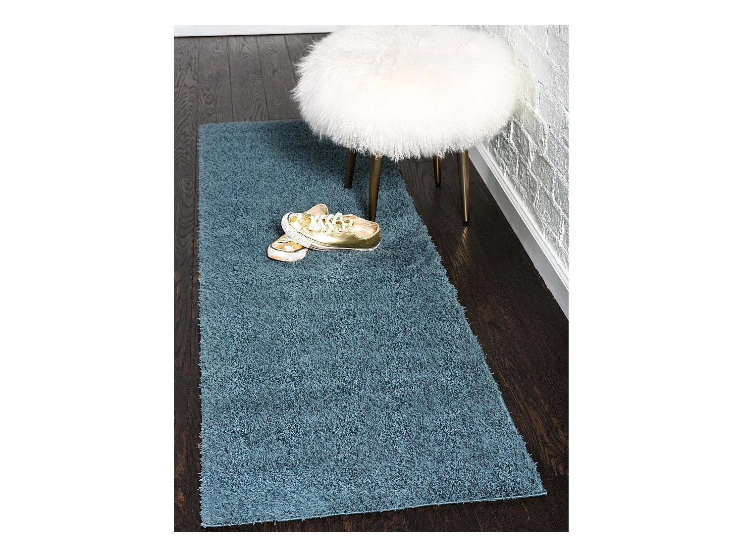 Tapis shaggy 62x185 Bleu Luzern